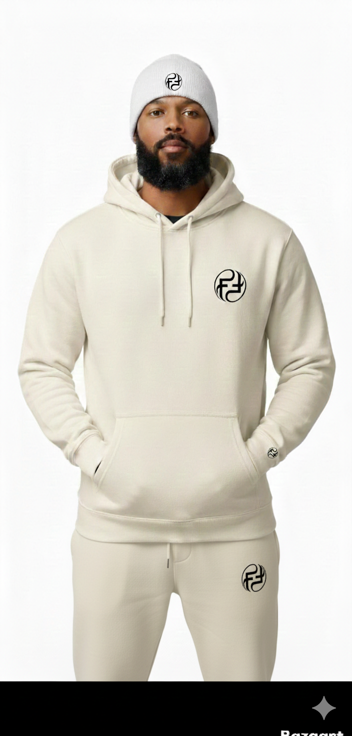 Men's finally famous sweatsuit beanie combo.