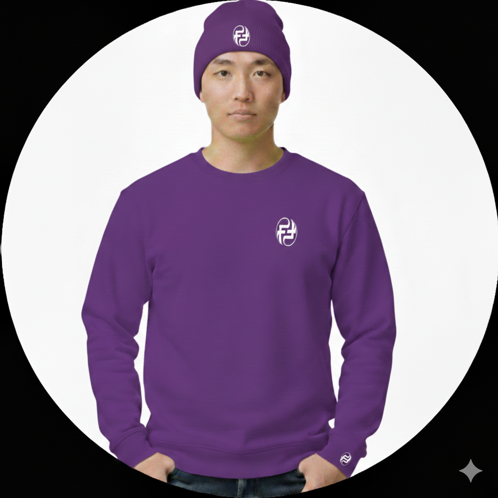 MEN'S FINELY FAMOUS FF SERIES CREW NECK SWEATER AND BEANIE COMBO