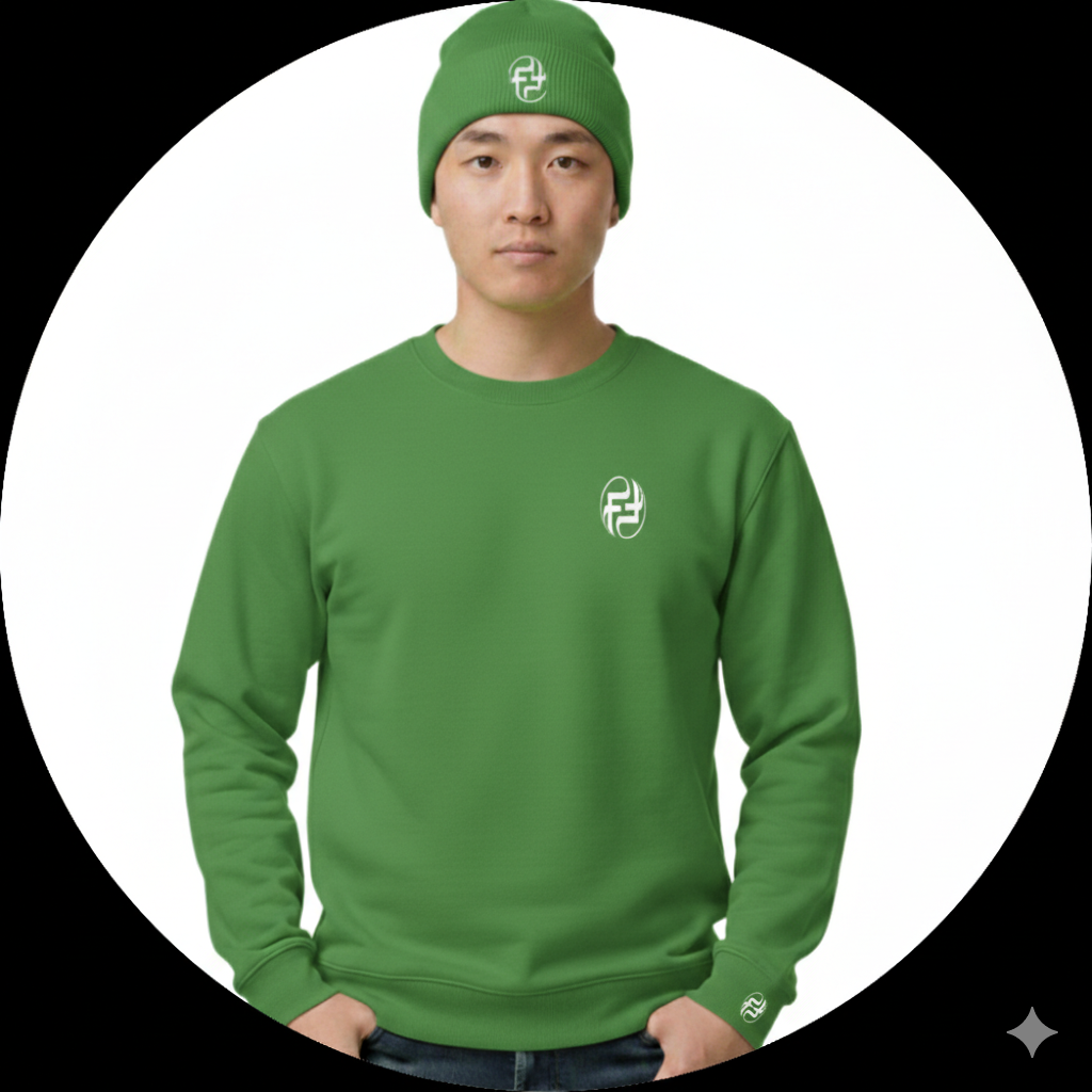 MEN'S FINELY FAMOUS FF SERIES CREW NECK SWEATER AND BEANIE COMBO