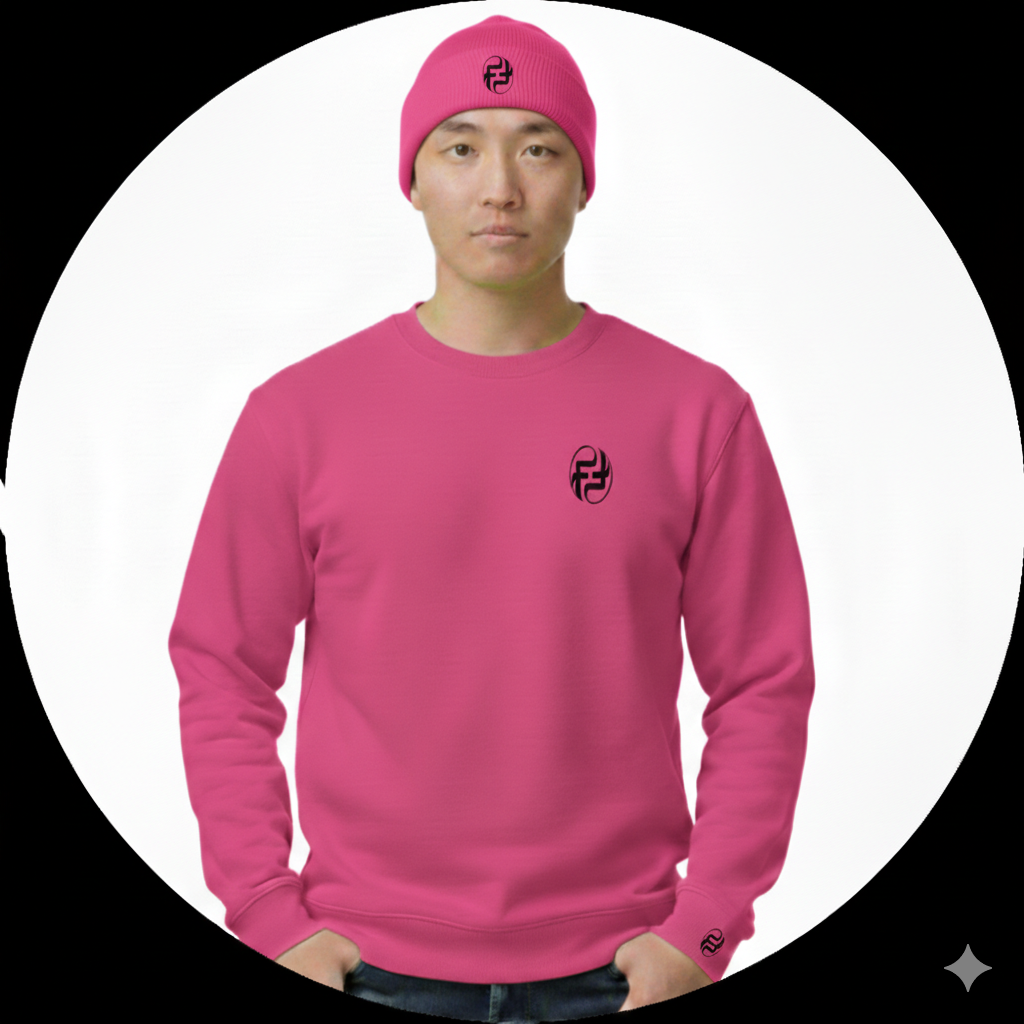 MEN'S FINELY FAMOUS FF SERIES CREW NECK SWEATER AND BEANIE COMBO