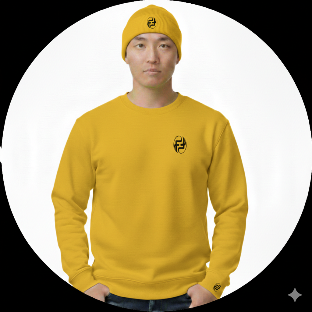 MEN'S FINELY FAMOUS FF SERIES CREW NECK SWEATER AND BEANIE COMBO