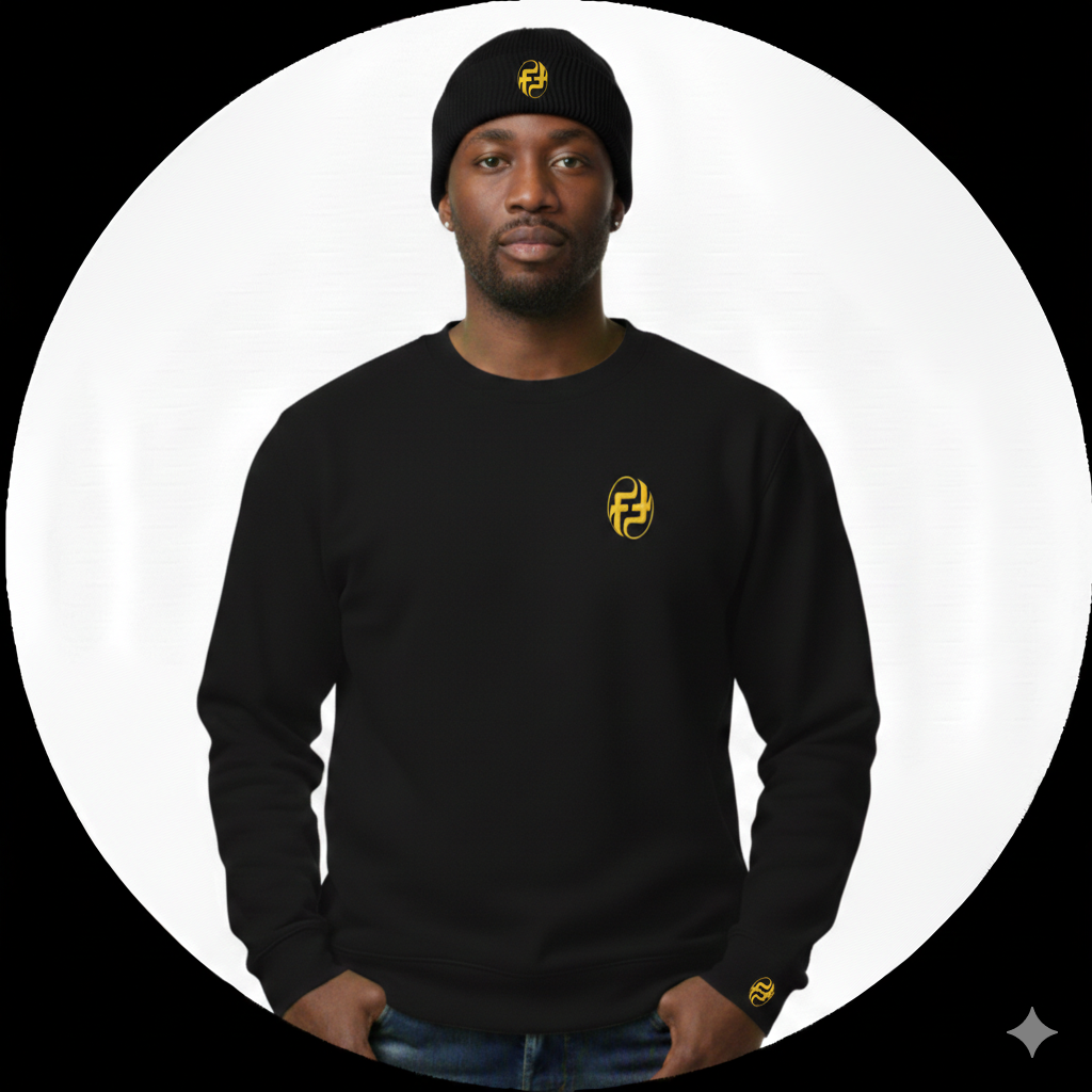 MEN'S FINELY FAMOUS FF SERIES CREW NECK SWEATER AND BEANIE COMBO
