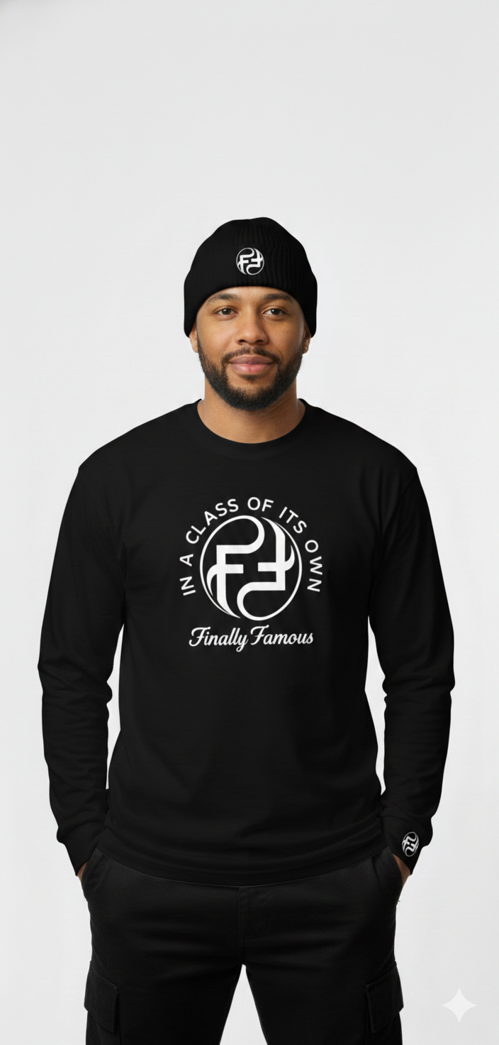 MEN'S FINALLY FAMOUS IN A CLASS OF ITS OWN LONG SLEEVED T SHIRT & BEANIE COMB