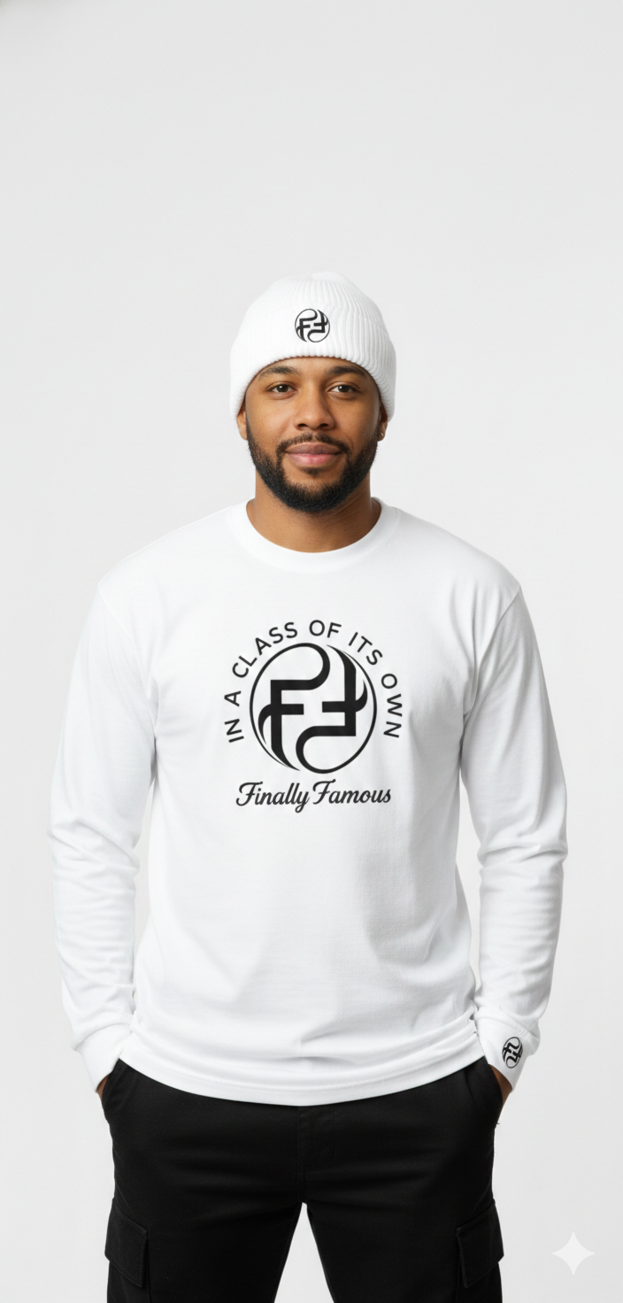 MEN'S FINALLY FAMOUS IN A CLASS OF ITS OWN LONG SLEEVED T SHIRT & BEANIE COMB