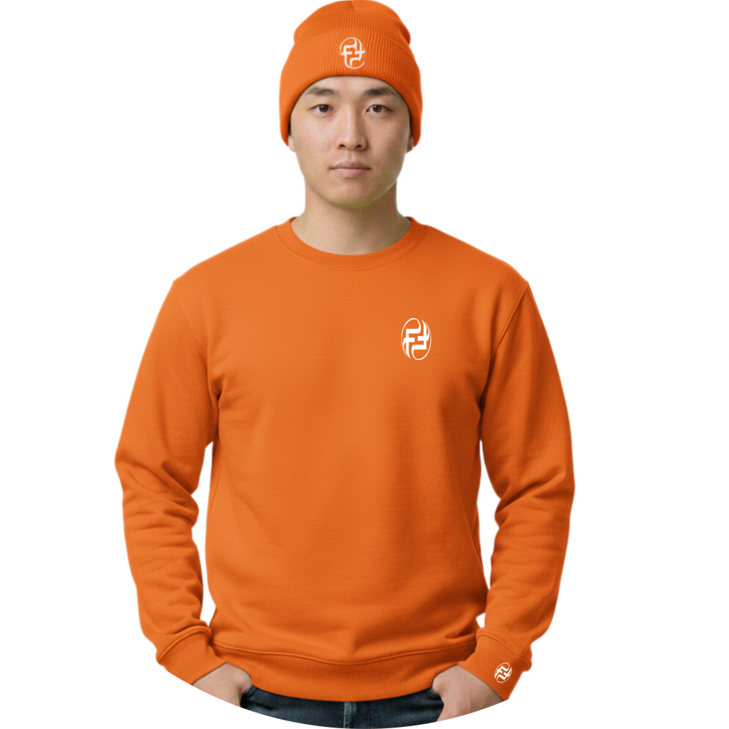MEN'S FINELY FAMOUS FF SERIES CREW NECK SWEATER AND BEANIE COMBO